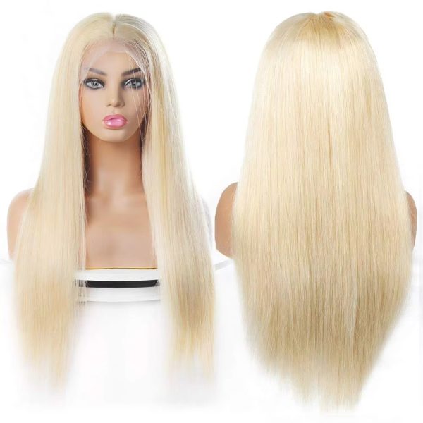 real hair lace front wig blonde 613