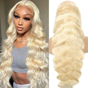 Ljóshærð 613 Lace Front Wig Body Wave