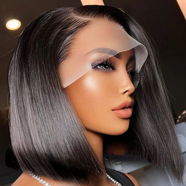 Parrucca Corta Bob Nera Liscia - Capelli Sintetici Naturali, Stile Mia Wallace C577 - Foto 2
